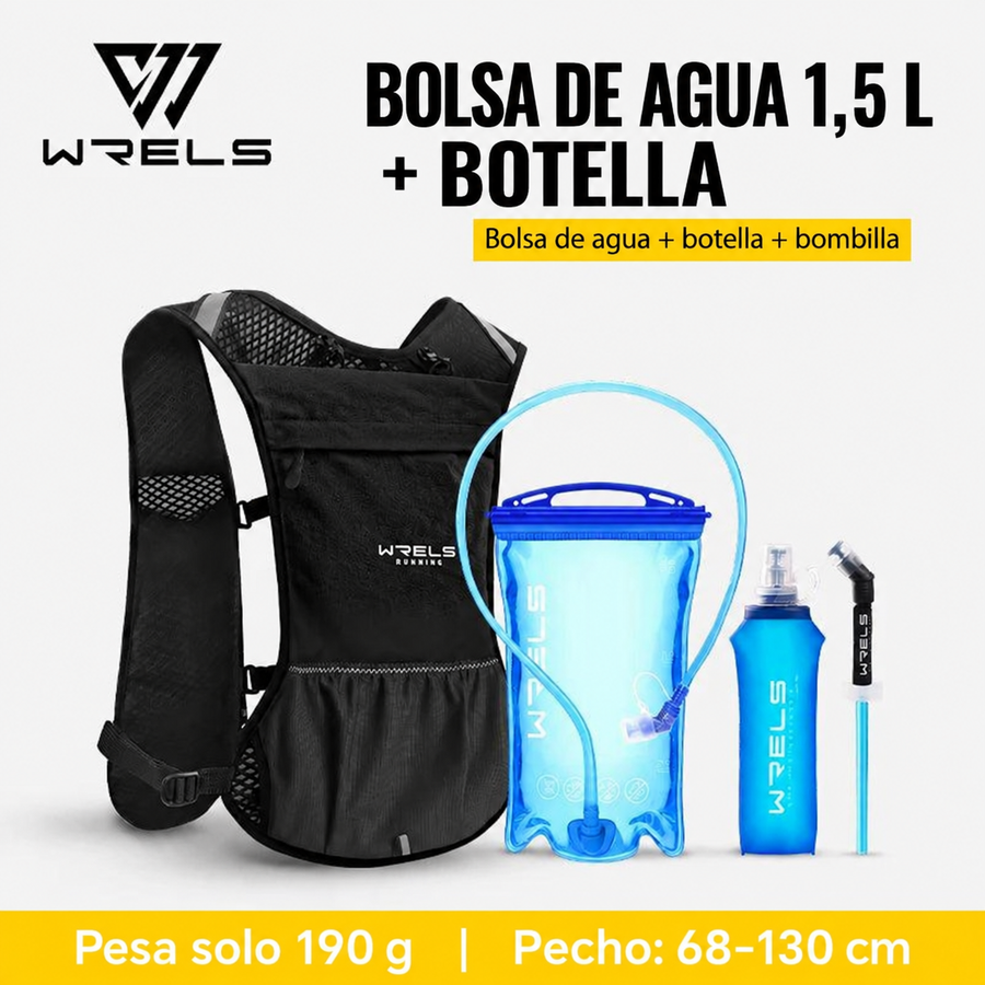 Chaleco de hidratación WRELS para running y trail
