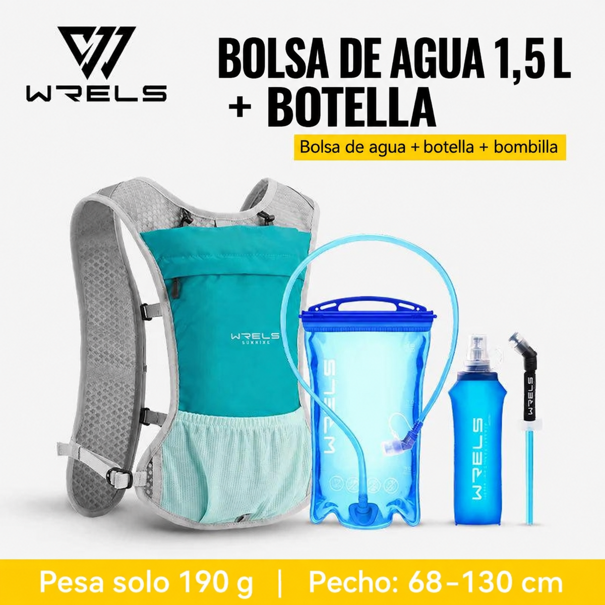 Chaleco de hidratación WRELS para running y trail