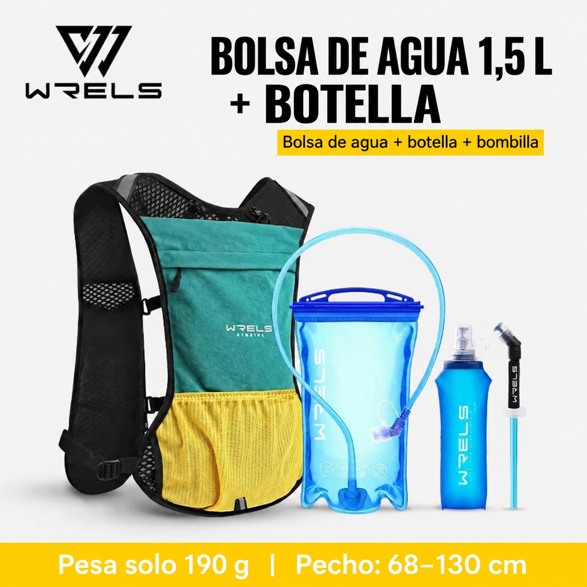 Chaleco de hidratación WRELS para running y trail