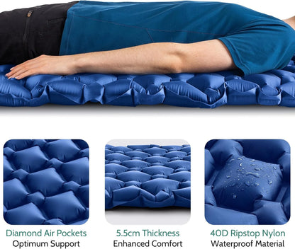 Colchoneta inflable ultraligera LT01 con inflador de pie integrado